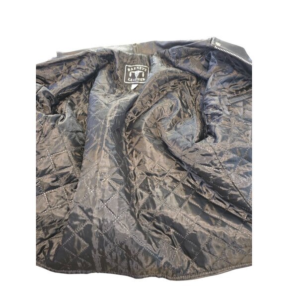 Barney's Leather Size 46 Black Leather Motorcycle Jacket - Picture 4 of 9